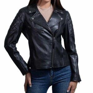 Women's Frye Black Leather, Jacket Size S